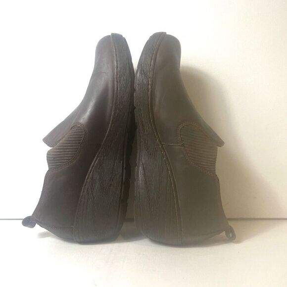 BOC Born Concept Women's 11M Dark Brown Leather Slip On Casual Wedge Clogs Shoes - Picture 5 of 11